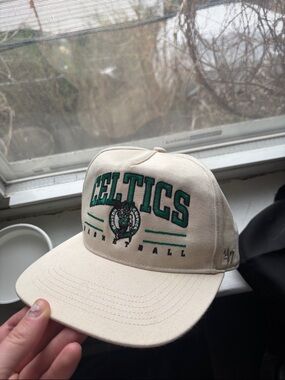 '47 Boston Celtics Cream Snapback with Green Embroidery